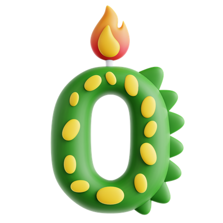 0 Bougie Dinosaure Mignonne  3D Icon