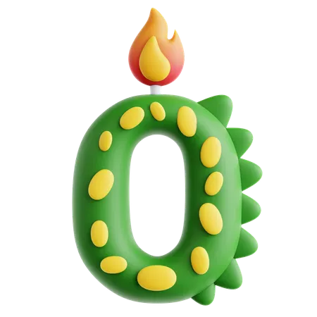 0 Bougie Dinosaure Mignonne  3D Icon