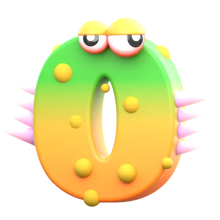 0 Monster Number  3D Icon