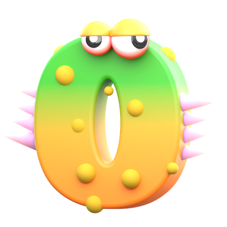 0 Monster Number  3D Icon