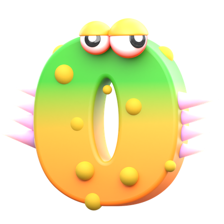 0 número de monstruo  3D Icon