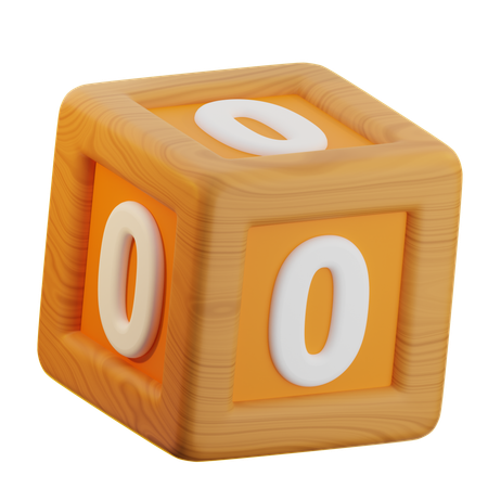 0 Number Block  3D Icon