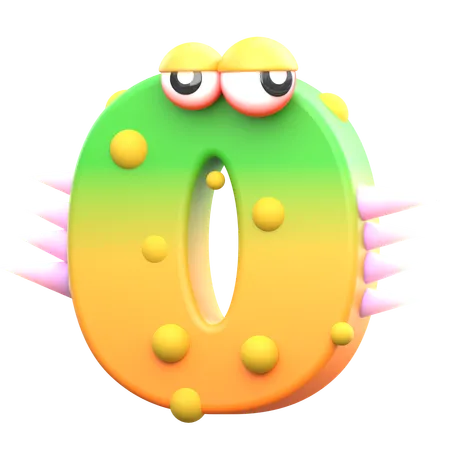 0 número de monstro  3D Icon