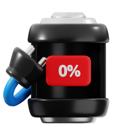 0 Percent Battery  3D Icon