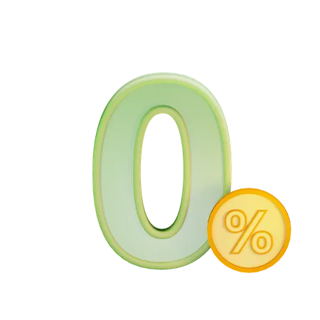 0 Percent Discount  3D Icon
