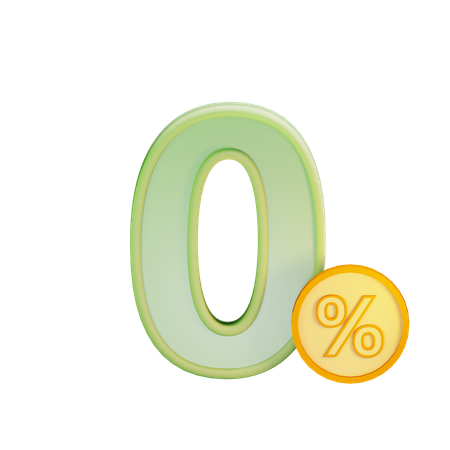 0 Percent Discount  3D Icon