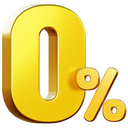 0 Percent Off  3D Icon