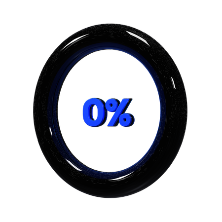 0 Percent Pie Chart  3D Illustration