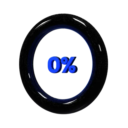 0 Percent Pie Chart  3D Illustration