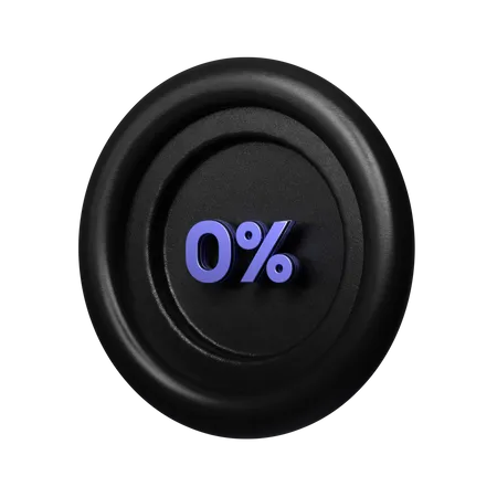 0 Percent Pie Chart  3D Illustration