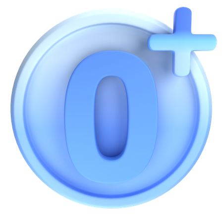 0 plus  3D Icon