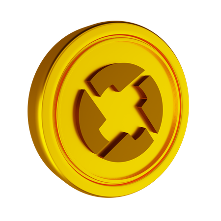 0 X Crypto Coin  3D Icon