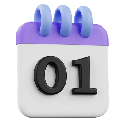 01 Calendar/.  3D Icon