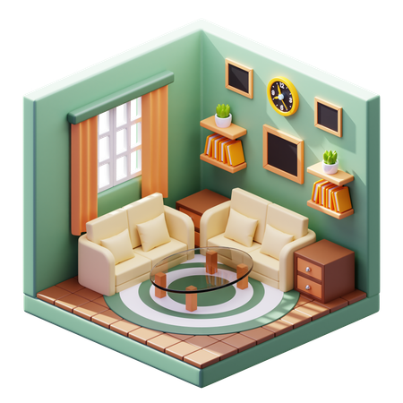 01 living room  3D Icon