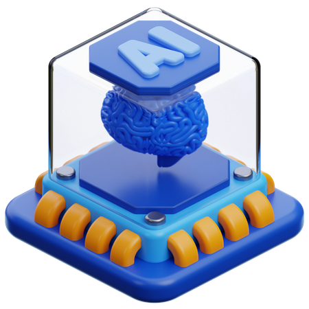 02 ai brain chip  3D Icon