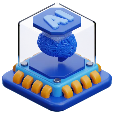 02 ai brain chip  3D Icon