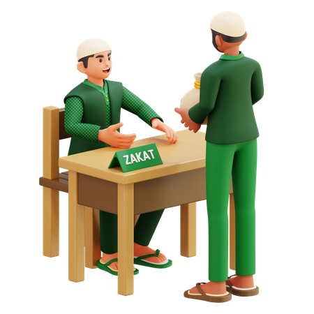 02 homem fazendo zakat  3D Illustration