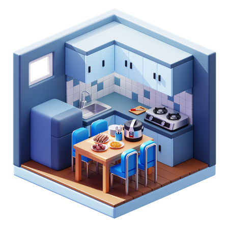 02 kitchen room  3D Icon
