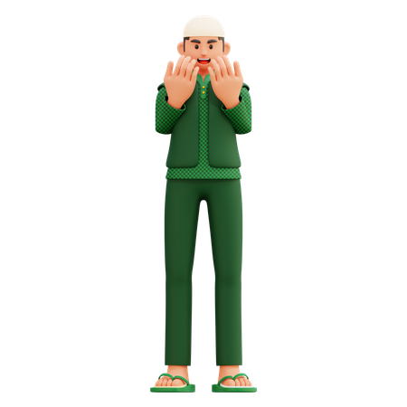 02 Muslim Man Praying  3D Illustration