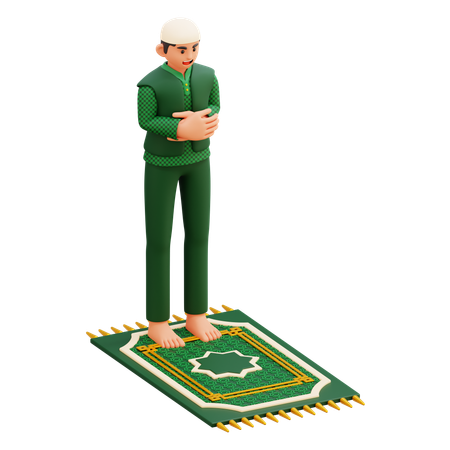 03 muslimischer Mann beim Beten  3D Illustration