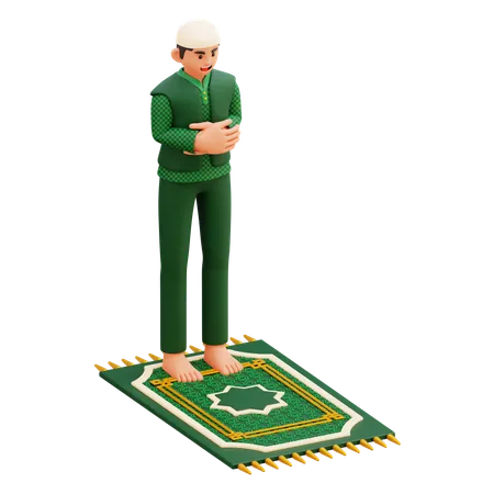 03 muslimischer Mann beim Beten  3D Illustration