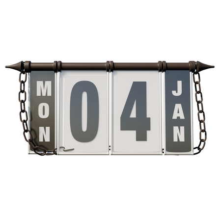 04. Januar Montag  3D Illustration