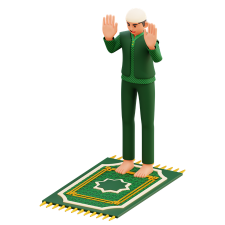 04 Muslim Man Praying  3D Illustration