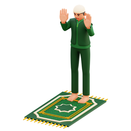 04 muslimischer Mann beim Beten  3D Illustration