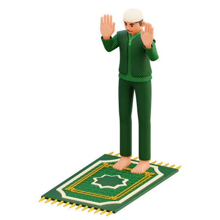 04 muslimischer Mann beim Beten  3D Illustration