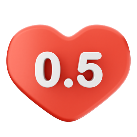 Reseña con calificación de amor de 0.5  3D Icon