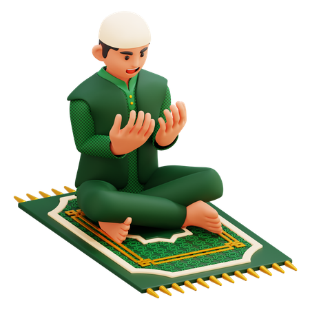 05 Muslim Man Praying  3D Illustration