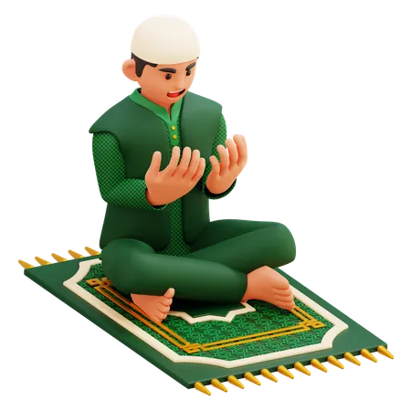 05 muslimischer Mann betet  3D Illustration