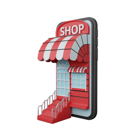 Mobiles Einkaufen  3D Illustration