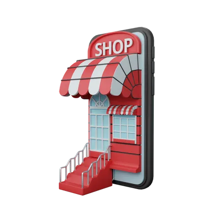 Mobiles Einkaufen  3D Illustration