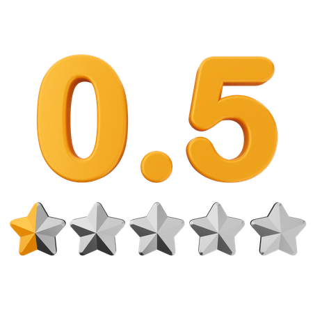 0.5 star rating riview  3D Icon