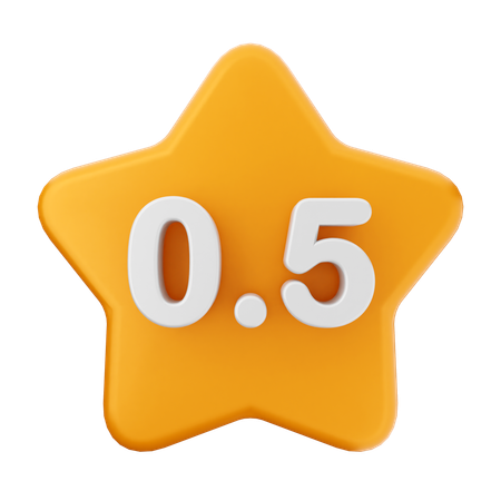 0.5 star rating riview  3D Icon