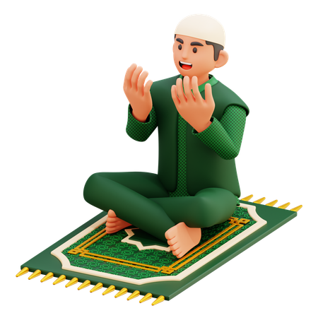 06 Muslim Man Praying  3D Illustration