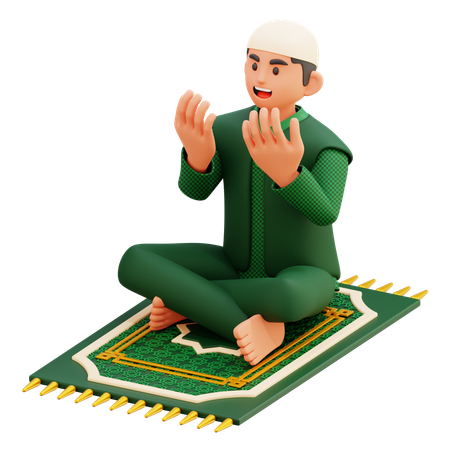 06 muslimischer Mann beim Beten  3D Illustration