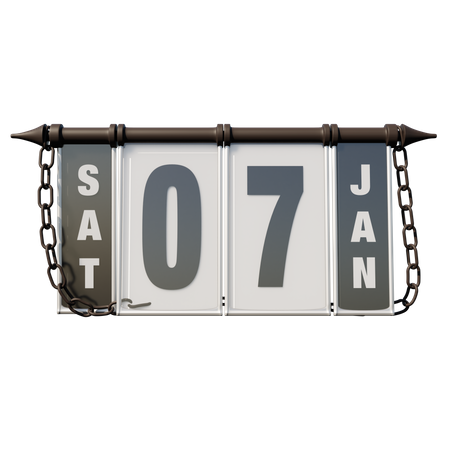 07. Januar Samstag  3D Illustration