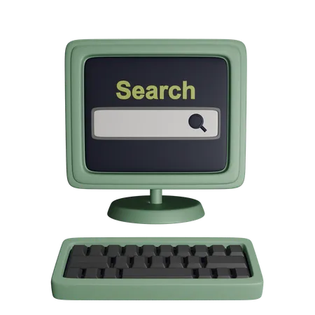 Search For Information Clearly Using Computer Technology 3D Icon