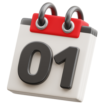 달력 날짜 1  3D Icon