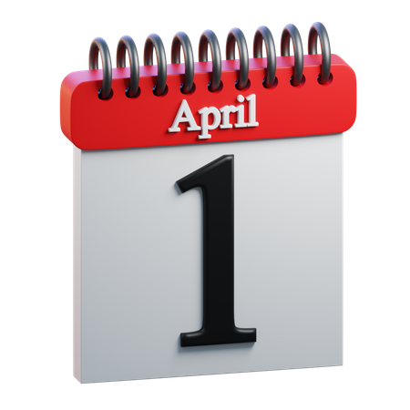 1 April Calendar  3D Icon