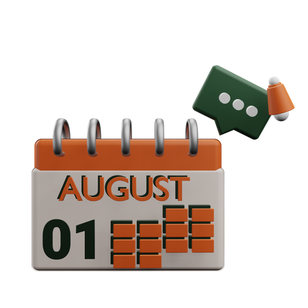 1 august  3D Icon