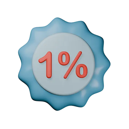 Badge de réduction de 1 %  3D Icon