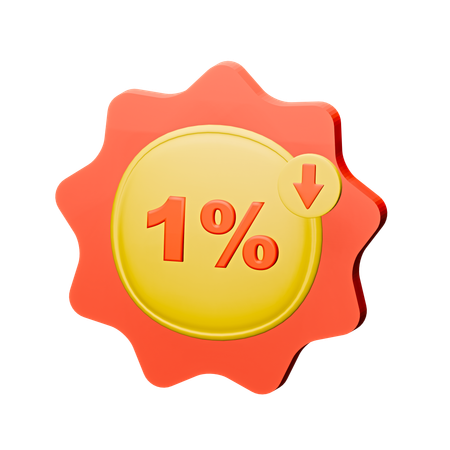 Badge de réduction de 1 %  3D Icon