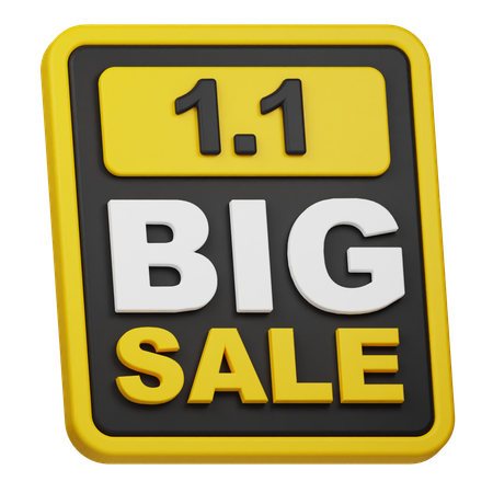 1 1 Big Sale  3D Icon