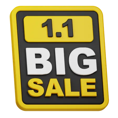 1 1 Big Sale  3D Icon