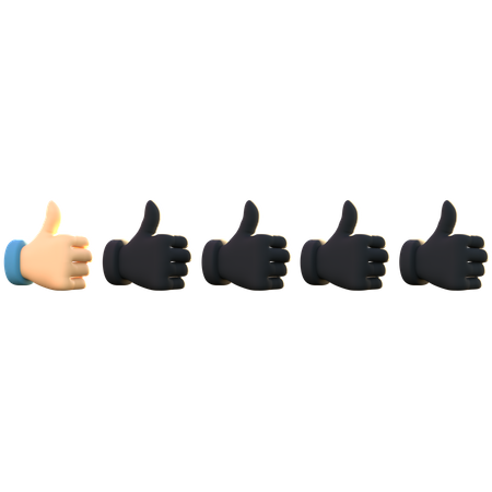 1 calificación del pulgar  3D Icon