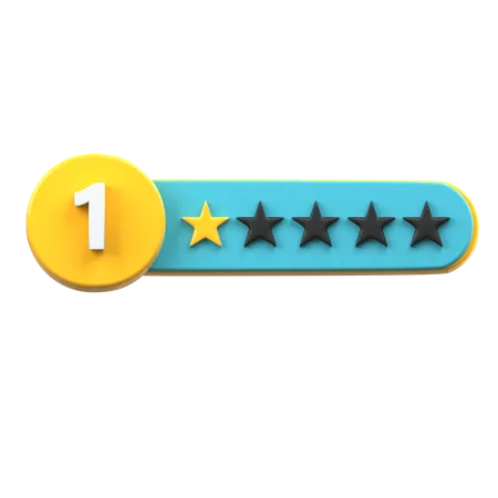 Calificación de 1 estrella  3D Icon