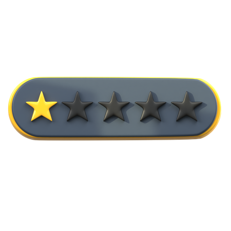 Calificación de 1 estrella  3D Icon